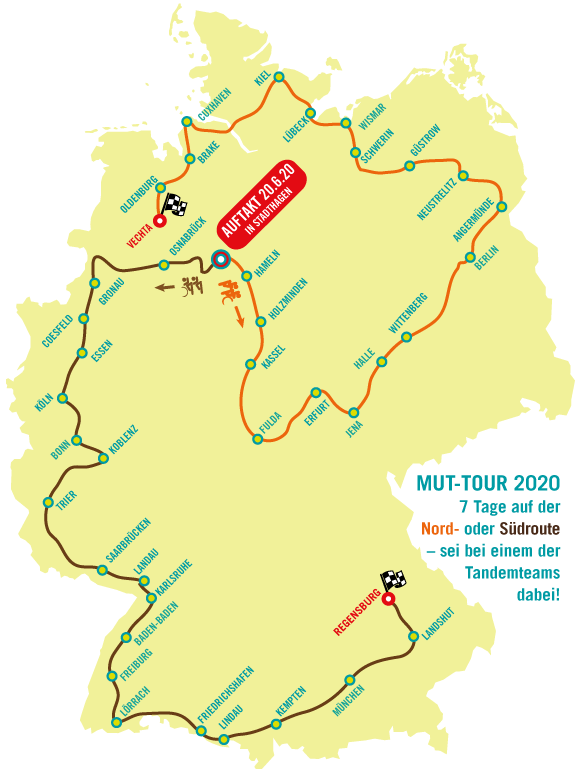 MUT-TOUR 2020: Streckenverlauf steht und Plätze bei unseren MIT-MACH-Wochenenden sind noch frei!