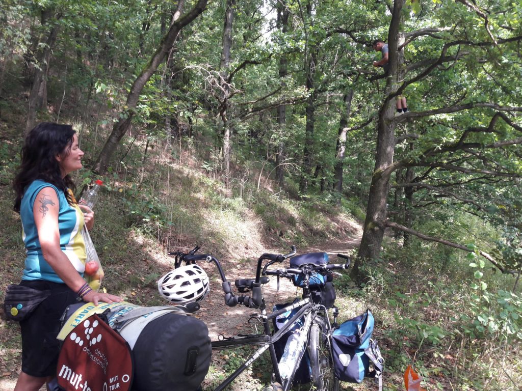 Teilnehmerin Claudia bei ihrer Tandem-Etappe 2017